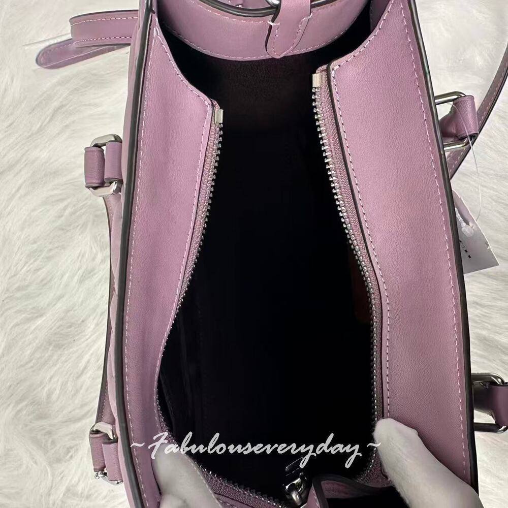 Coach Maggie Small Tote Bag Crossbody In Signature Leather/Sv/Jasmine CY670 NWT - Picture 7 of 8